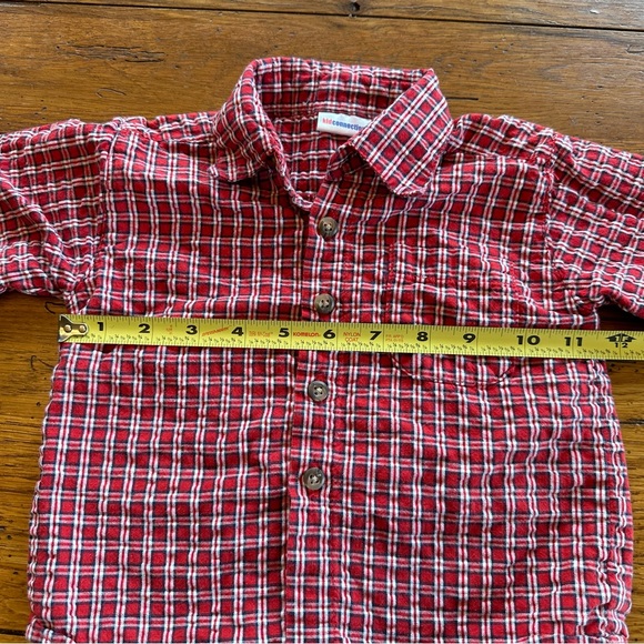 🌸3 for $20🌸 Kid Connection Red Plaid Seersucker Button Up Shirt 24 months - Picture 3 of 4
